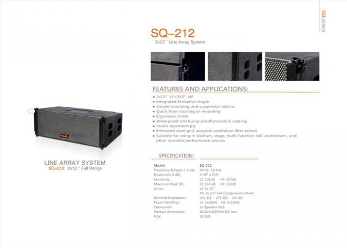 Dual 12"  black  Active  Line Array  Speakers